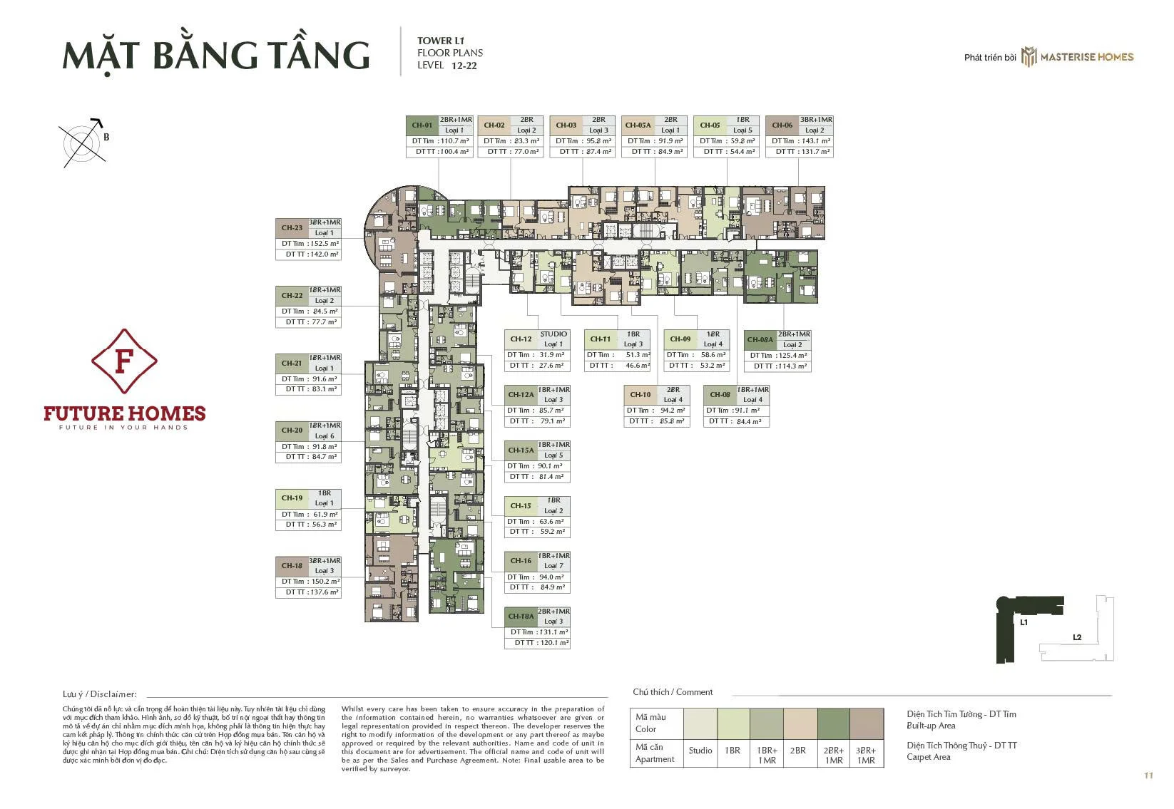Mặt bằng điển hình — Tòa L1